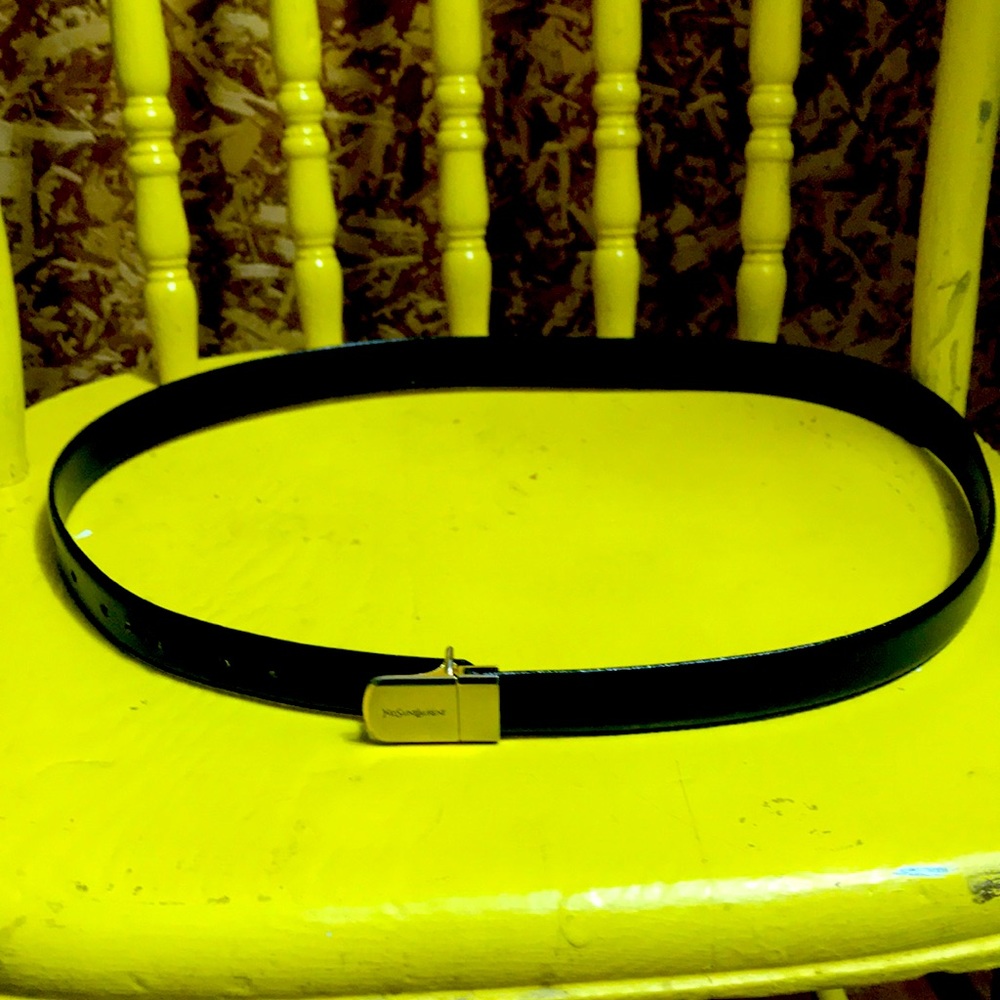 YSL belt. Black. Waist 30-34”